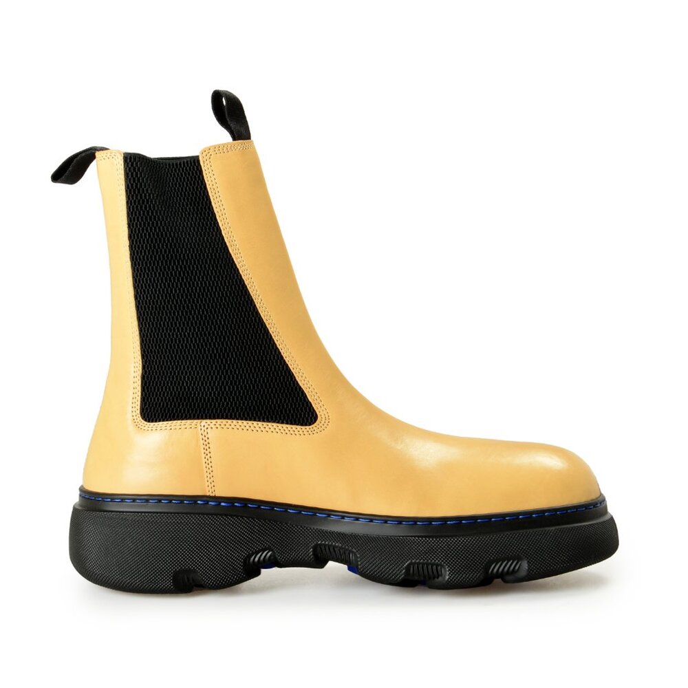 Burberry Men's "Creeper Chelsea" Custard Beige Leather Boots Shoes US 8 EUR 41 - Picture 4 of 8